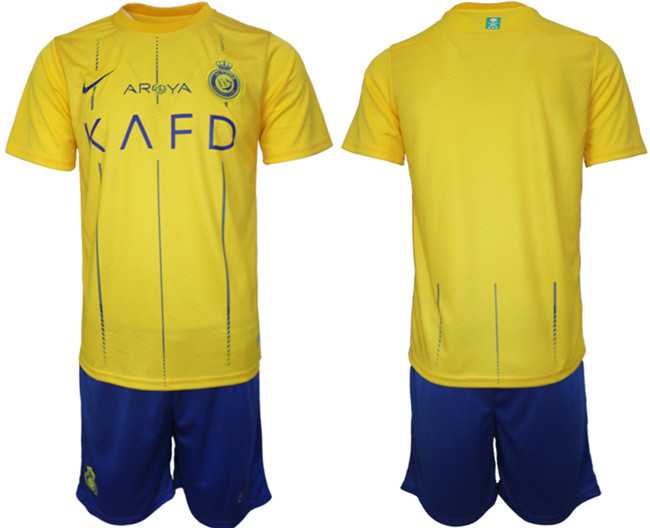 Men's Al Nassr Custom 2023-24 Yellow Away Soccer Jersey Suit,We sell and wholesale Men's Al Nassr Custom 2023-24 Yellow Away Soccer Jersey Suit on line form chian!